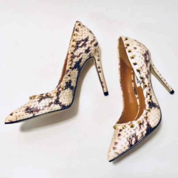 Steve Madden Shoes - Steve Madden Proto Natural Snakeskin Studded Heel